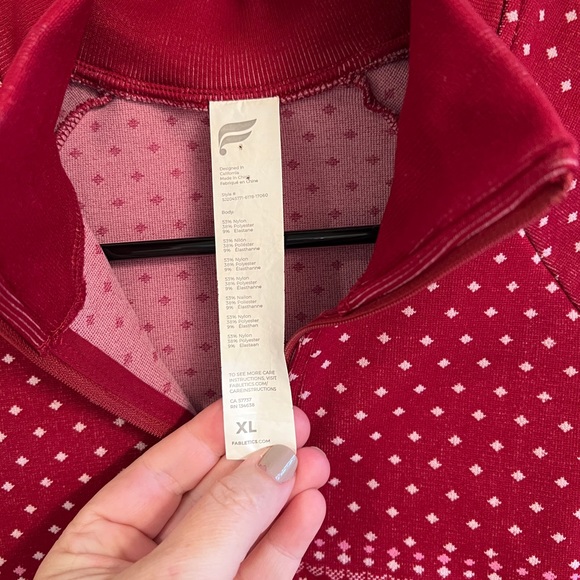 Fabletics Spiced Apple Festive Fair Isle Holiday Seamless Cropped Jacket size XL - Picture 7 of 12